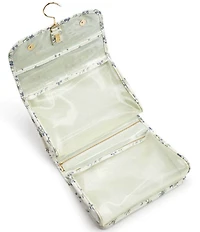 TRVL Design Luxe Floral-Printed Saffiano Vegan Leather Hanging Toiletry Bag