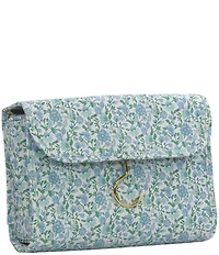 TRVL Design Luxe Floral-Printed Saffiano Vegan Leather Hanging Toiletry Bag