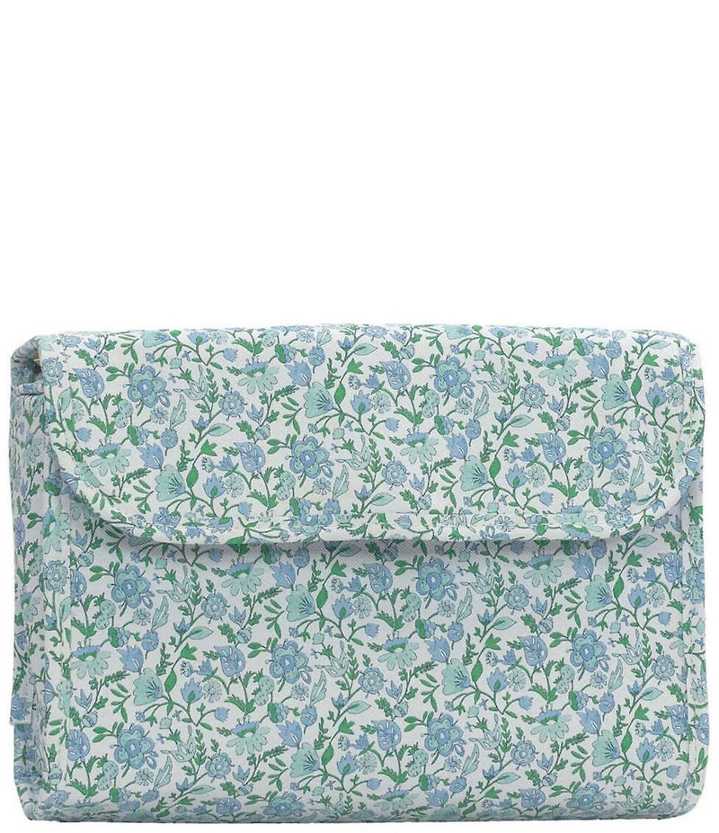 TRVL Design Luxe Floral-Printed Saffiano Vegan Leather Hanging Toiletry Bag