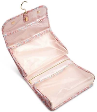 TRVL Design Luxe Floral-Printed Saffiano Vegan Leather Hanging Toiletry Bag