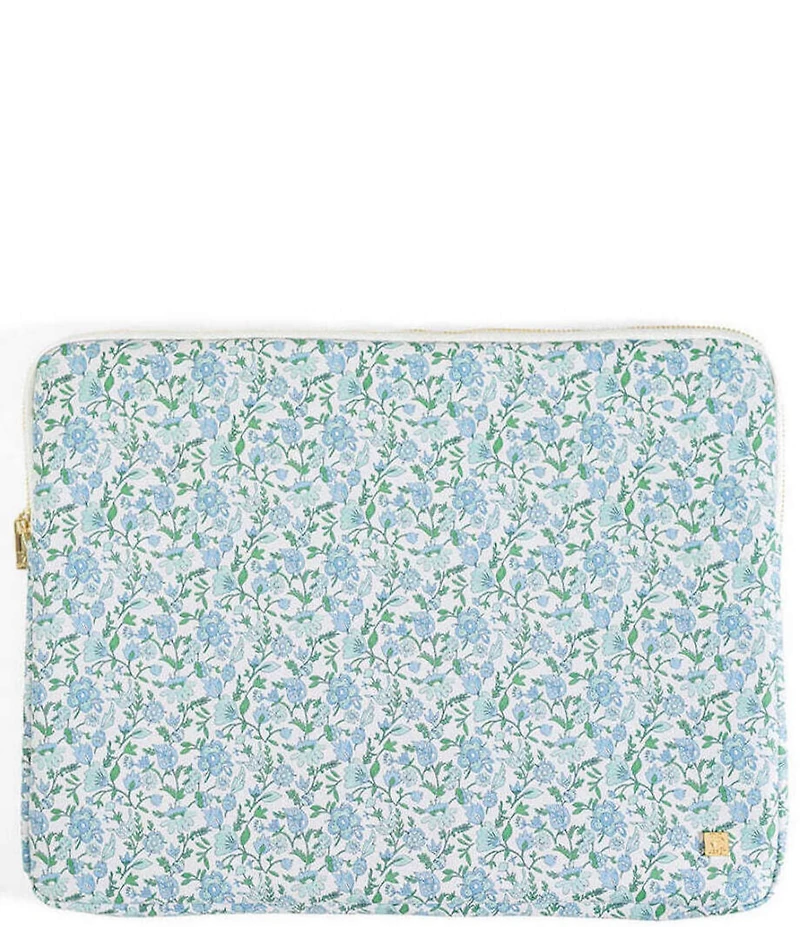 TRVL Design Luxe Floral-Printed Saffiano Vegan Leather Laptop Sleeve