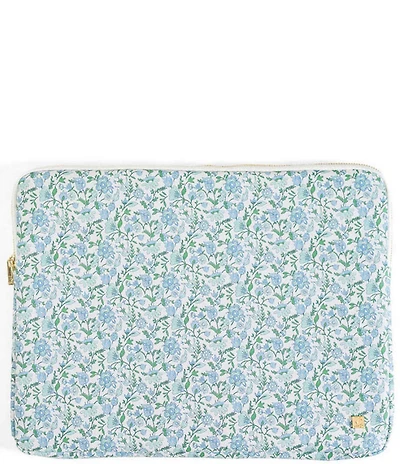 TRVL Design Luxe Floral-Printed Saffiano Vegan Leather Laptop Sleeve