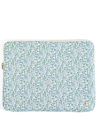 TRVL Design Luxe Floral-Printed Saffiano Vegan Leather Laptop Sleeve