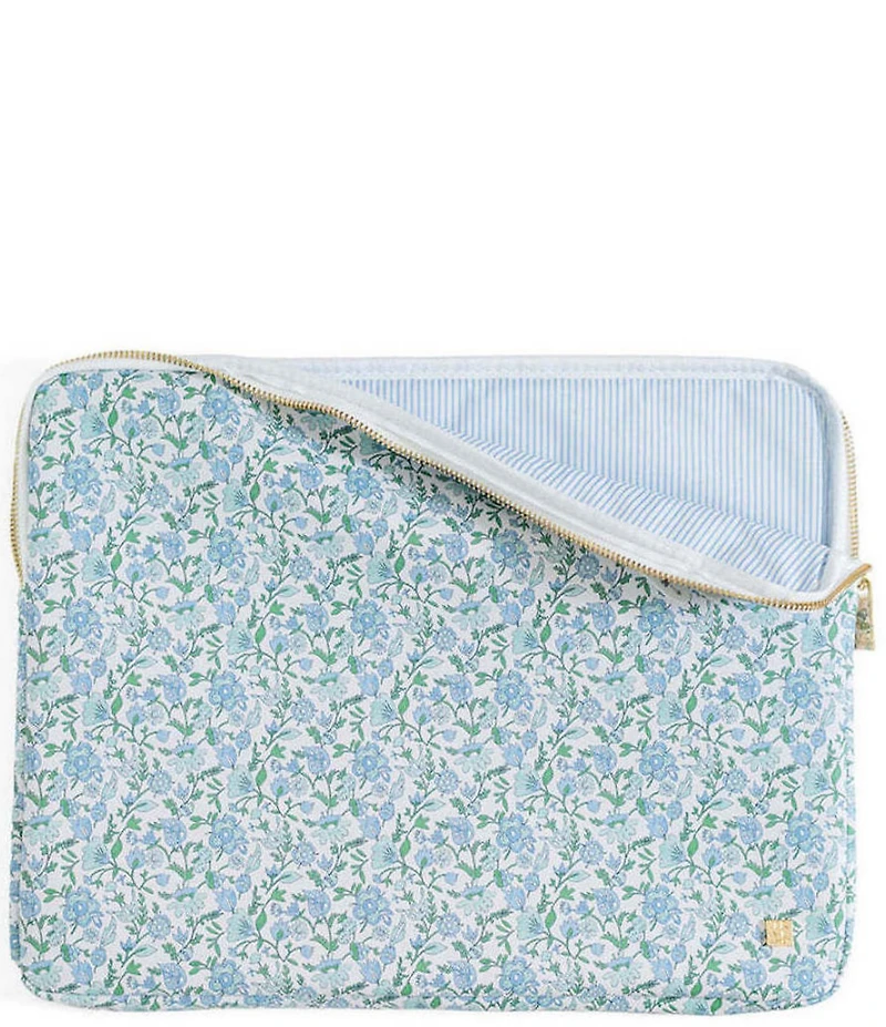 TRVL Design Luxe Floral-Printed Saffiano Vegan Leather Laptop Sleeve