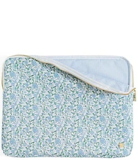 TRVL Design Luxe Floral-Printed Saffiano Vegan Leather Laptop Sleeve