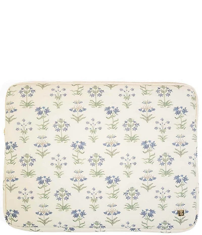 TRVL Design Luxe Floral-Printed Saffiano Vegan Leather Laptop Sleeve