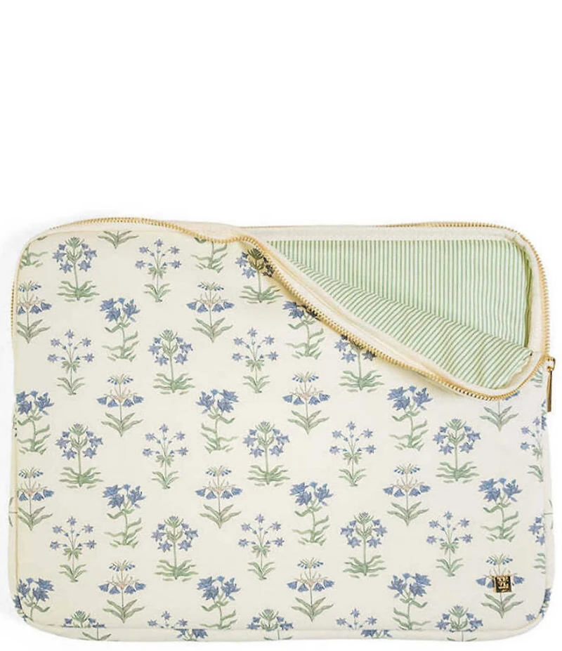 TRVL Design Luxe Floral-Printed Saffiano Vegan Leather Laptop Sleeve