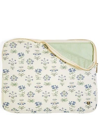 TRVL Design Luxe Floral-Printed Saffiano Vegan Leather Laptop Sleeve