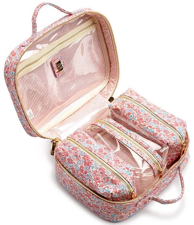 TRVL Design Luxe Floral-Printed Saffiano Vegan Leather TRVL2 Toiletry Case