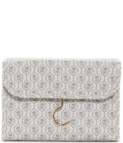 TRVL Design Luxe Geometric-Printed Saffiano Vegan Leather Hanging Toiletry Bag
