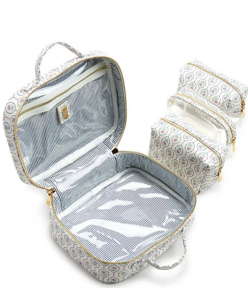 TRVL Design Luxe Geometric-Printed Saffiano Vegan Leather TRVL2 Toiletry Case