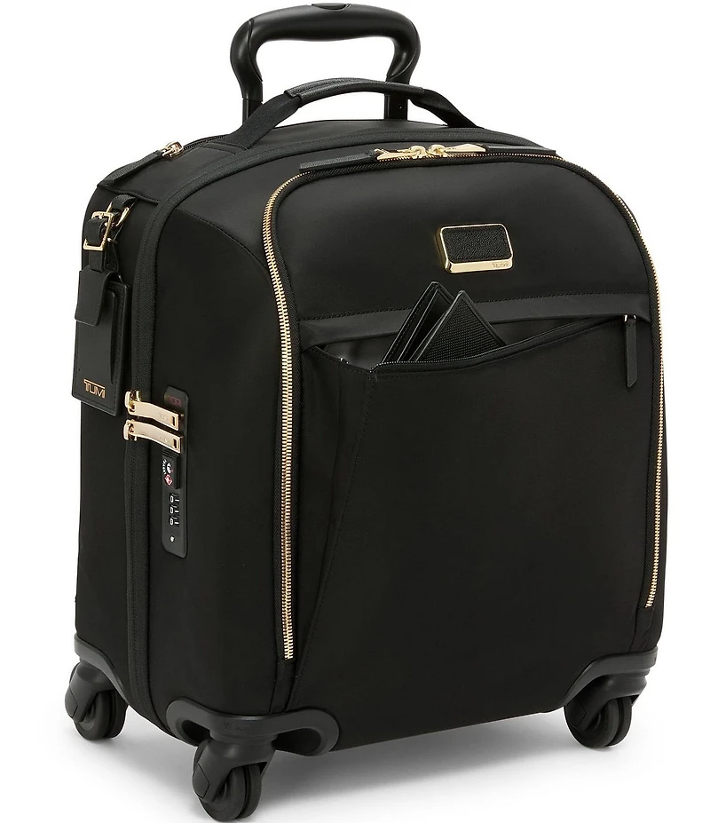 Tumi Voyageur Leger Compact Gold Metal Carry-On Spinner
