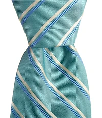 Turnbury Ayden Striped Print 3 3/8#double; Silk Blend Tie