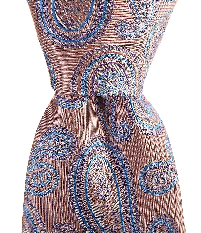 Turnbury Bentley Large Pine Printed 3 3/8#double; Silk Blend Tie