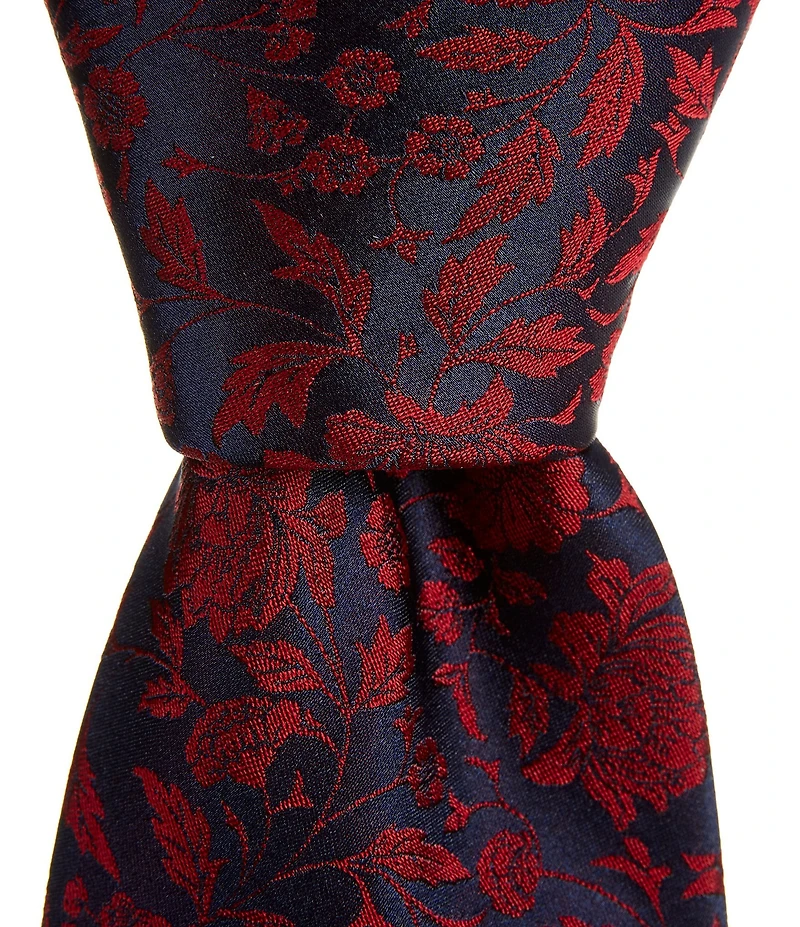 Turnbury Big & Tall Brad Flower Printed 3 3/8#double; Silk Blend Tie