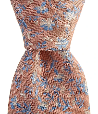 Turnbury Felix Flower Vines Printed 3 3/8#double; Silk Blend Tie