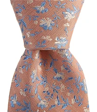 Turnbury Felix Flower Vines Printed 3 3/8#double; Silk Blend Tie