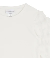 Tween Diva Big Girls 3D-Butterfly Mesh Long Sleeve Knit Top & Allover Print Sequin Skirt Set