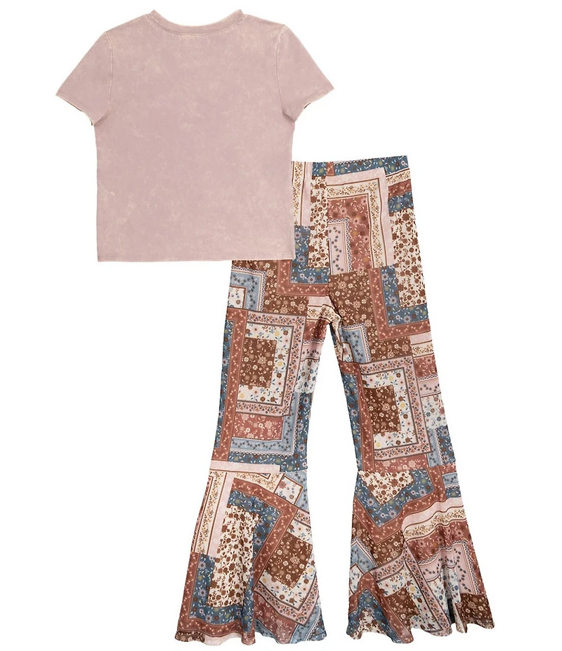 Tween Diva Big Girls Short-Sleeve Free Spirt T-Shirt & Printed Palazzo Pant Set