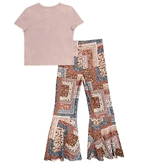Tween Diva Big Girls Short-Sleeve Free Spirt T-Shirt & Printed Palazzo Pant Set