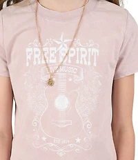 Tween Diva Big Girls Short-Sleeve Free Spirt T-Shirt & Printed Palazzo Pant Set