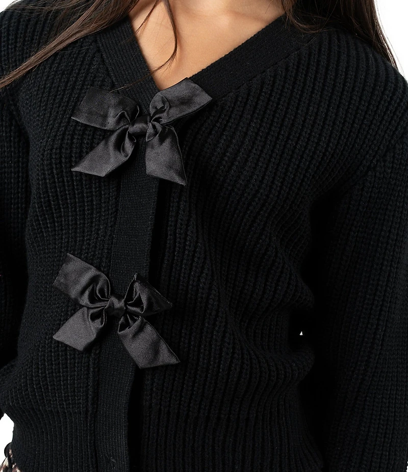 Tween Diva Big Girls Long Sleeve Bow-Accented Sweater & Animal-Printed Skirt Set