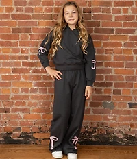 Tween Diva Big Girls Long-Sleeve Bow-Graphic Hoodie & Matching Jogger Pant Set