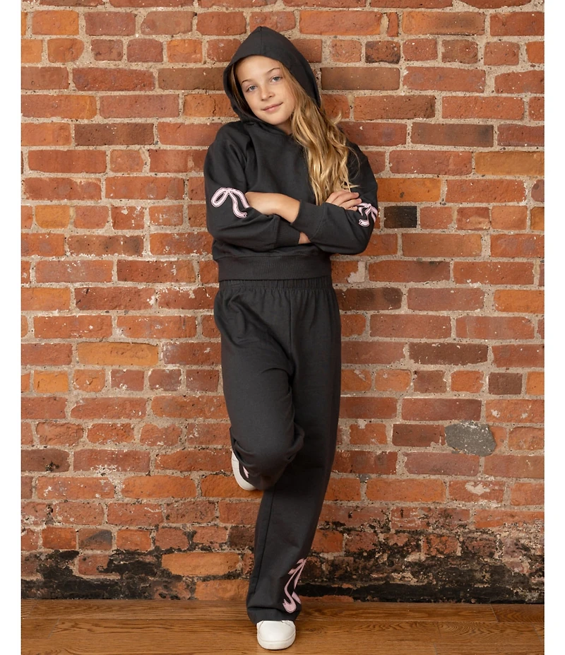 Tween Diva Big Girls Long-Sleeve Bow-Graphic Hoodie & Matching Jogger Pant Set