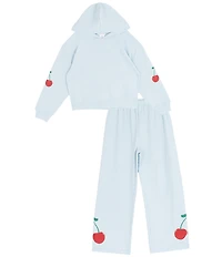 Tween Diva Big Girls Long Sleeve Cherry Graphic Fleece Hoodie & Matching Jogger Pants Set