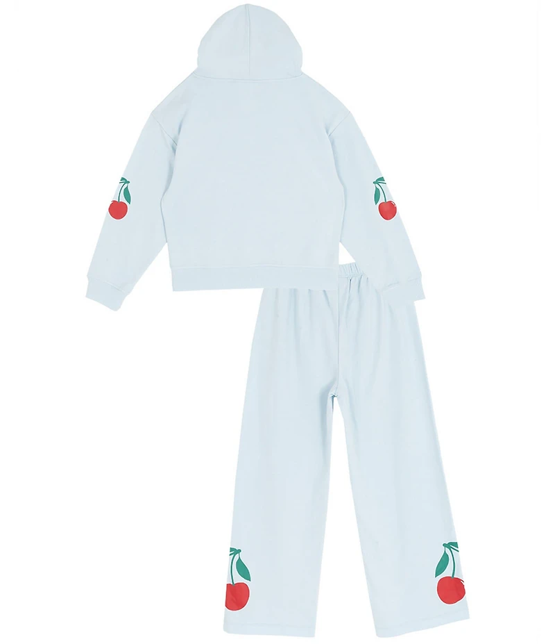 Tween Diva Big Girls Long Sleeve Cherry Graphic Fleece Hoodie & Matching Jogger Pants Set