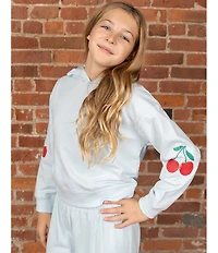 Tween Diva Big Girls Long Sleeve Cherry Graphic Fleece Hoodie & Matching Jogger Pants Set