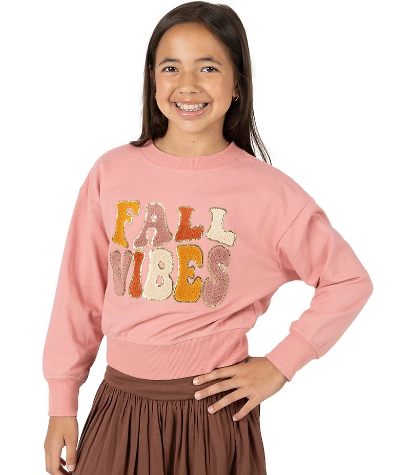 Tween Diva Big Girls Long Sleeve Fall Vibes Sweatshirt
