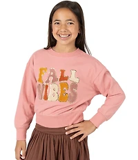 Tween Diva Big Girls Long Sleeve Fall Vibes Sweatshirt