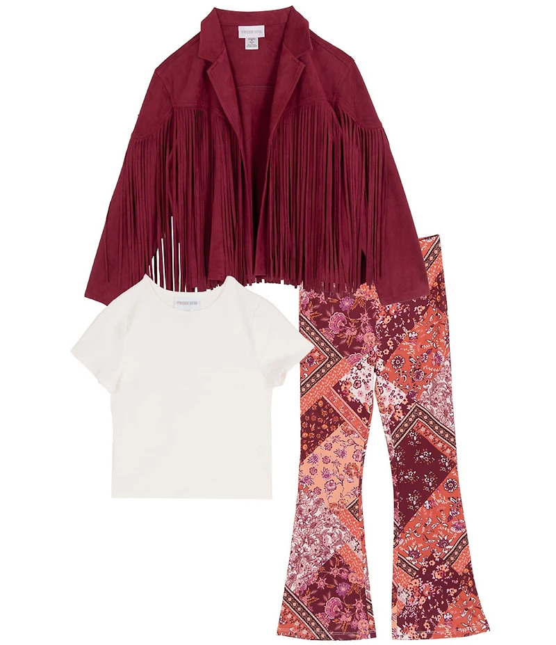 Tween Diva Big Girls Long-Sleeve Fringe-Trimmed Faux-Suede Jacket
