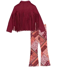 Tween Diva Big Girls Long-Sleeve Fringe-Trimmed Faux-Suede Jacket