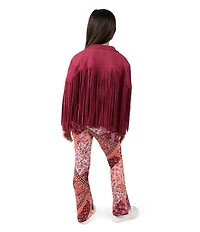 Tween Diva Big Girls Long-Sleeve Fringe-Trimmed Faux-Suede Jacket