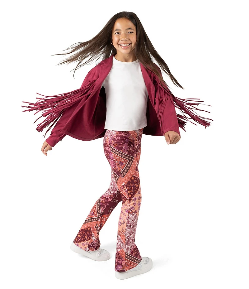Tween Diva Big Girls Long-Sleeve Fringe-Trimmed Faux-Suede Jacket