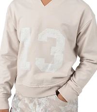 Tween Diva Big Girls Long Sleeve Graphic Fleece Sweatshirt & Printed Stretch Twill Pants Set