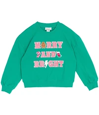 Tween Diva Big Girls Long-Sleeve Holiday Holly Jolly Fleece Sweatshirt