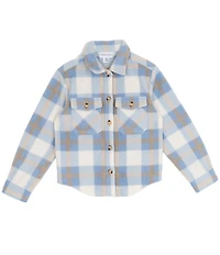 Tween Diva Big Girls Long-Sleeve Button-Front Plaid Fleece Shacket