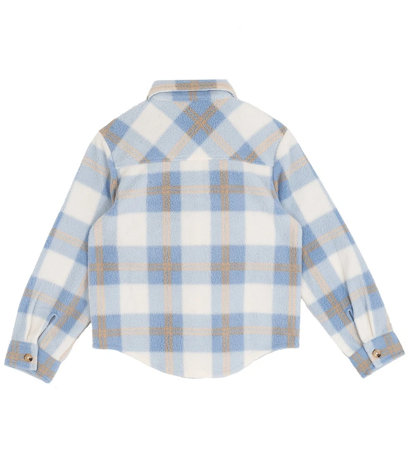 Tween Diva Big Girls Long-Sleeve Button-Front Plaid Fleece Shacket