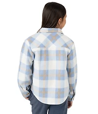 Tween Diva Big Girls Long-Sleeve Button-Front Plaid Fleece Shacket