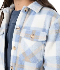 Tween Diva Big Girls Long-Sleeve Button-Front Plaid Fleece Shacket