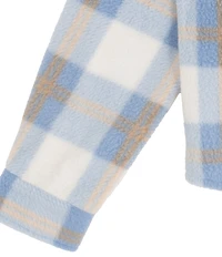 Tween Diva Big Girls Long-Sleeve Button-Front Plaid Fleece Shacket