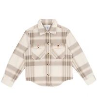Tween Diva Big Girls Long-Sleeve Button-Front Plaid Fleece Shacket