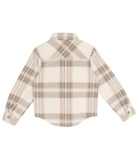 Tween Diva Big Girls Long-Sleeve Button-Front Plaid Fleece Shacket