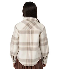 Tween Diva Big Girls Long-Sleeve Button-Front Plaid Fleece Shacket