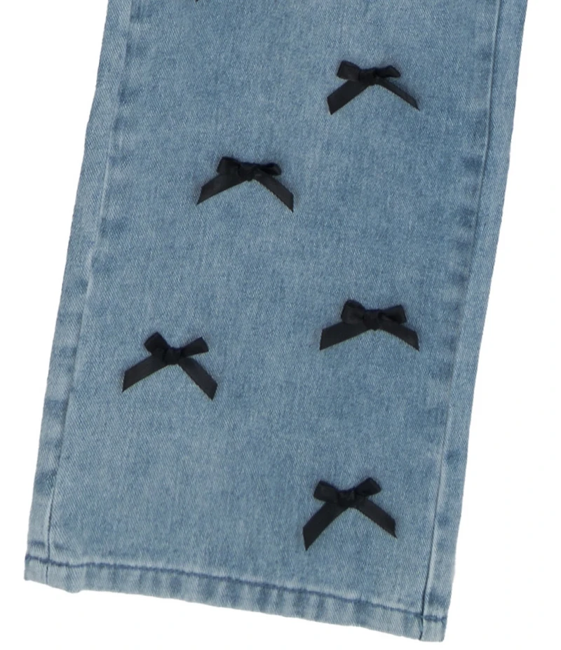 Tween Diva Big Girls Long Sleeve Pull-Through-Ribbon Bow-Detailed Fleece Sweatshirt & Bow-Accented Jeans Set