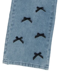 Tween Diva Big Girls Long Sleeve Pull-Through-Ribbon Bow-Detailed Fleece Sweatshirt & Bow-Accented Jeans Set