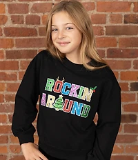 Tween Diva Big Girls Long-Sleeve Rockin' Around Christmas Tree Sweatshirt